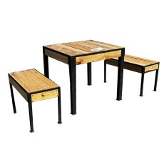 Zahradní set z palet a kovu 1+4 ks